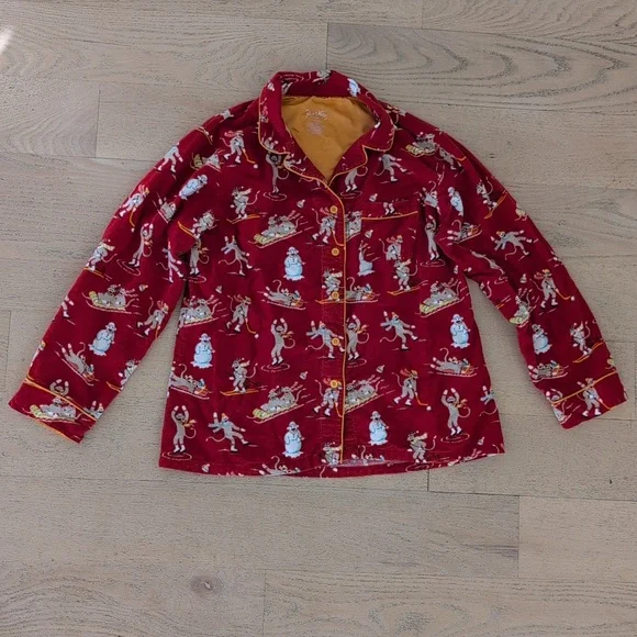 Nick & Nora Sock Monkey Pajama Set Size M - Picture 3 of 8